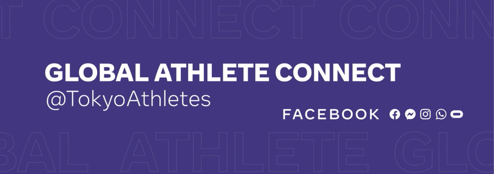 "Global Athlete Connect @TokyoAthletics" + Facebook Logo
